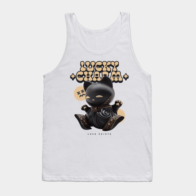 Lucky Charm Cat Good Luck Cute Tank Top by Tip Top Tee's